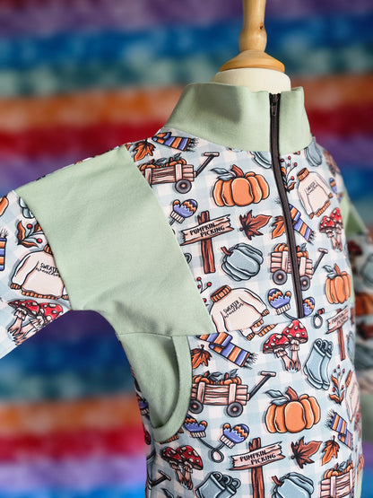 Pumpkin picking half zip - Mint