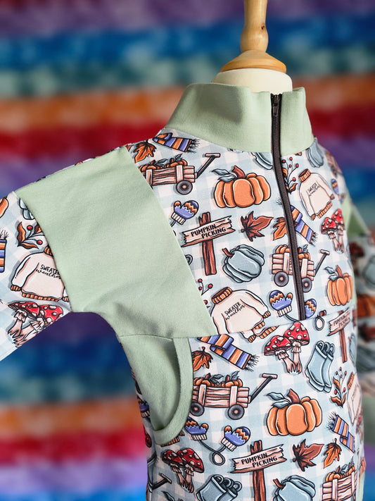 Pumpkin picking half zip - Mint