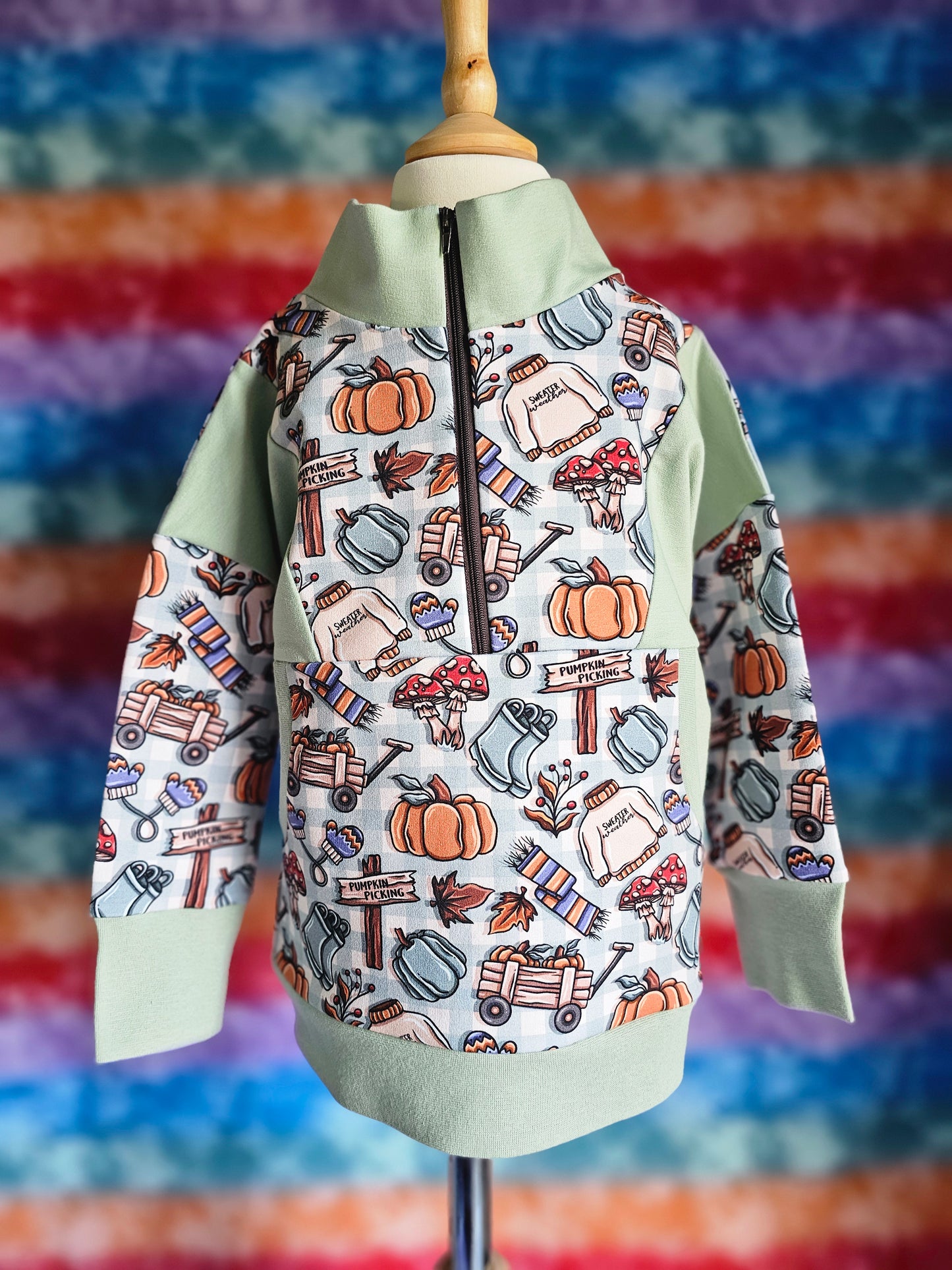 Pumpkin picking half zip - Mint