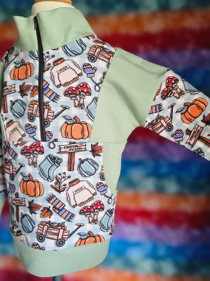 Pumpkin picking half zip - Mint