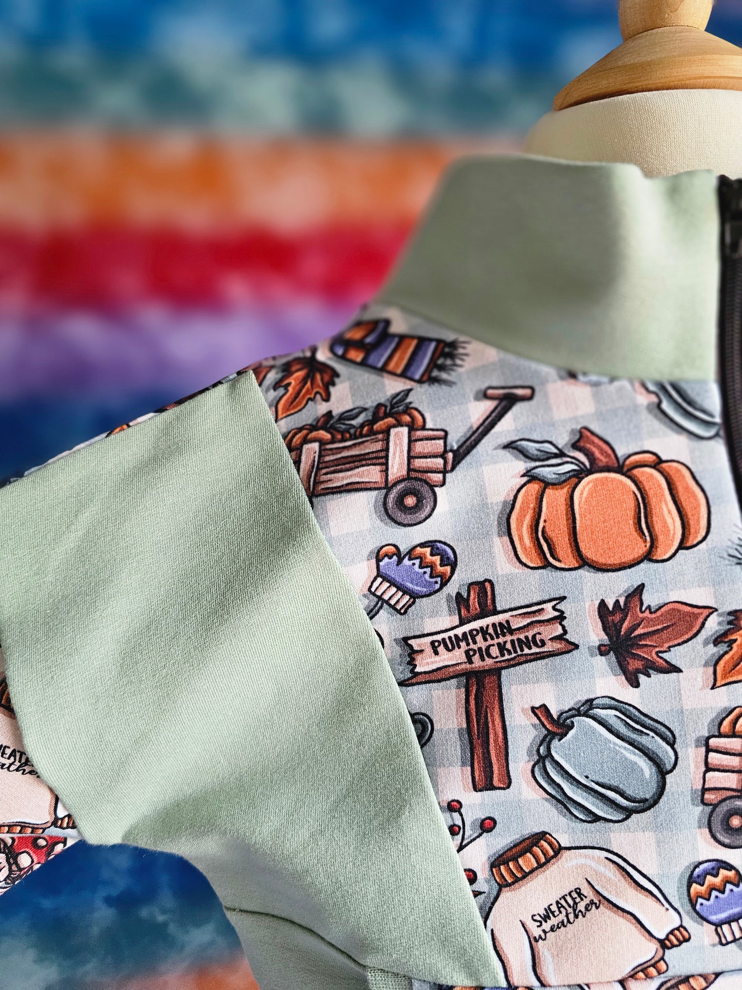 Pumpkin picking half zip - Mint
