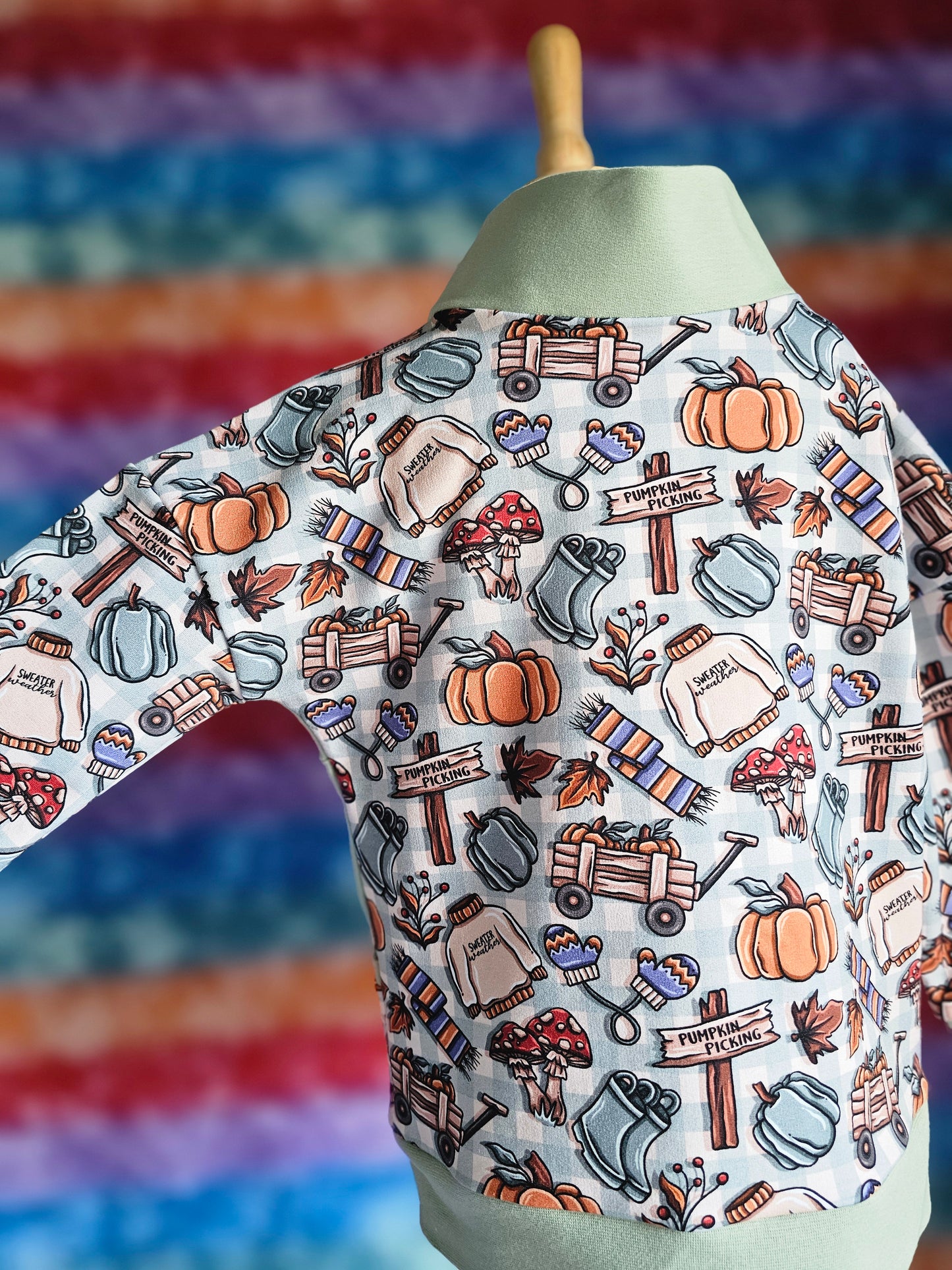 Pumpkin picking half zip - Mint