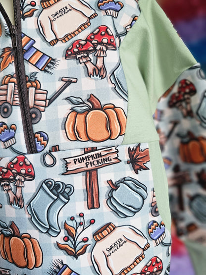Pumpkin picking half zip - Mint