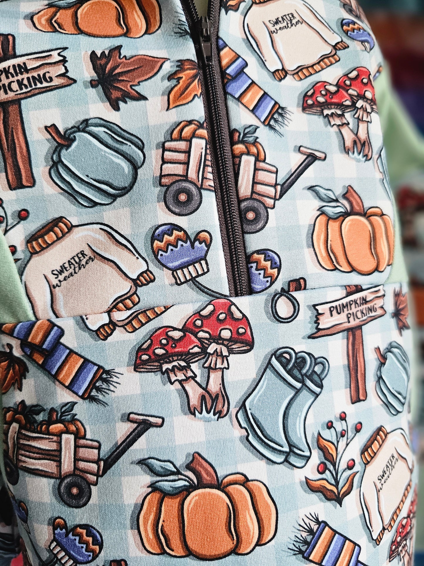 Pumpkin picking half zip - Mint