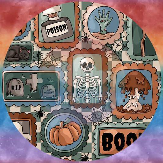 Halloween Stamps print on halloween children's clothing