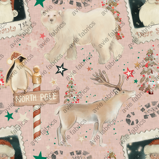 Santa Stamps - Pink